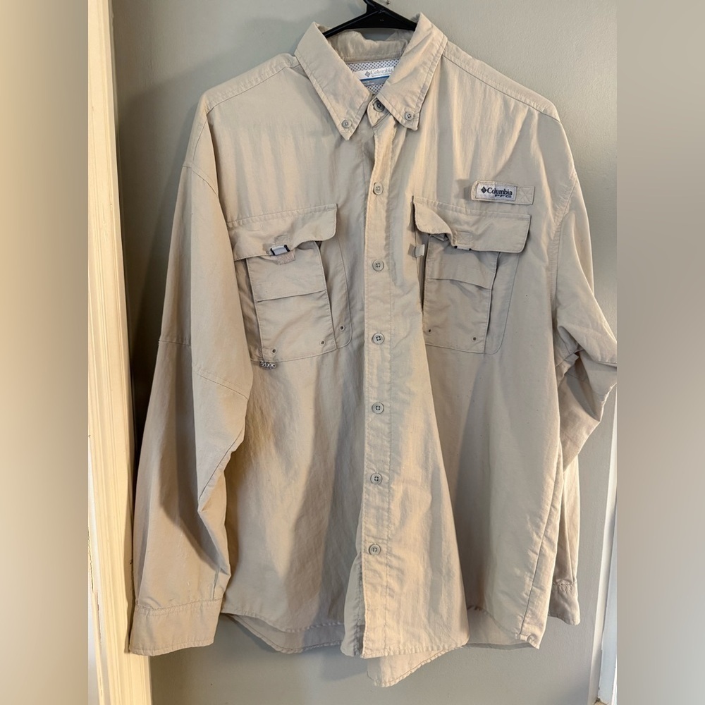 Columbia Tan Lightweight Shirt Jacket Breathable Outdoor